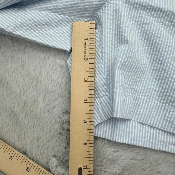 J Crew. Seersucker Shorts Mens 38 Blue Striped Casual Summer Lightweight NWT - Picture 8 of 10